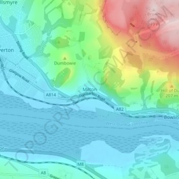 Milton topographic map, elevation, terrain