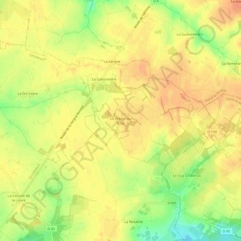 Le Village du Bois topographic map, elevation, terrain