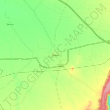 Tauru topographic map, elevation, terrain