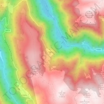 Nortosce topographic map, elevation, terrain