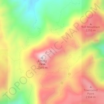 Chisos Mountains topographic map, elevation, terrain