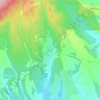 Naseby topographic map, elevation, terrain