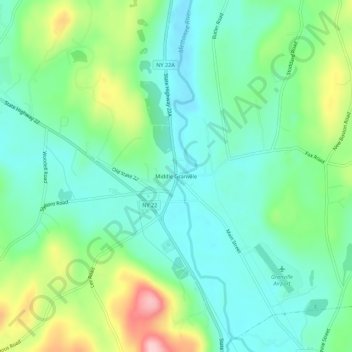 Middle Granville topographic map, elevation, terrain