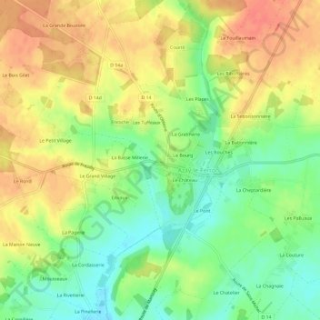 La Jaunay topographic map, elevation, terrain