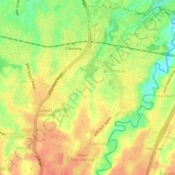 Cirimekar topographic map, elevation, terrain