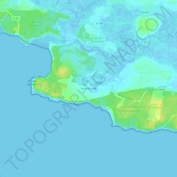 Saint-Nicolas topographic map, elevation, terrain