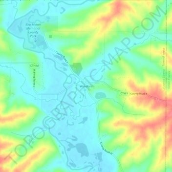 Woodford topographic map, elevation, terrain
