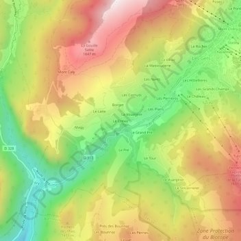 Le Crinaz topographic map, elevation, terrain
