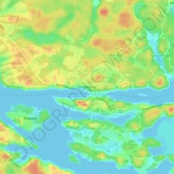 Strömma topographic map, elevation, terrain