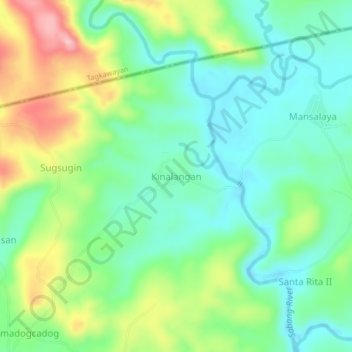 Kinalangan topographic map, elevation, terrain