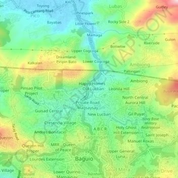 Happy Homes topographic map, elevation, terrain
