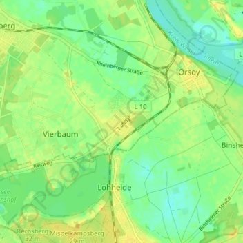 Orsoyerberg topographic map, elevation, terrain