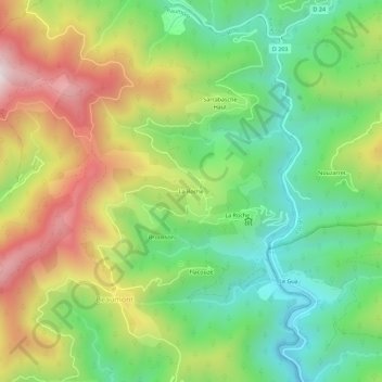La Roche topographic map, elevation, terrain