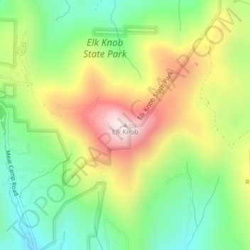 Elk Knob topographic map, elevation, terrain