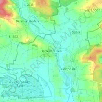 Dattenhausen topographic map, elevation, terrain