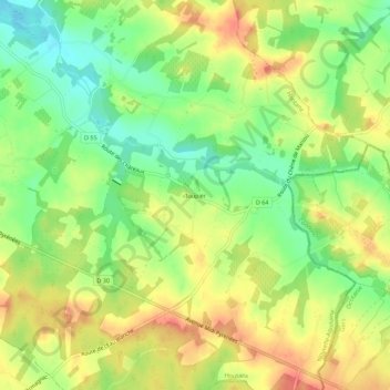 Toupier topographic map, elevation, terrain