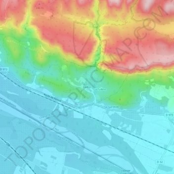 Riofret topographic map, elevation, terrain