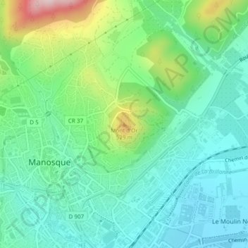 Mont d'Or topographic map, elevation, terrain