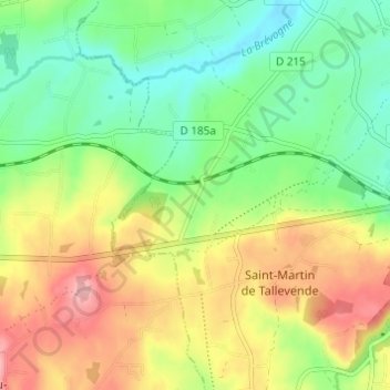 Le Domaine topographic map, elevation, terrain