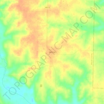 Sue City topographic map, elevation, terrain