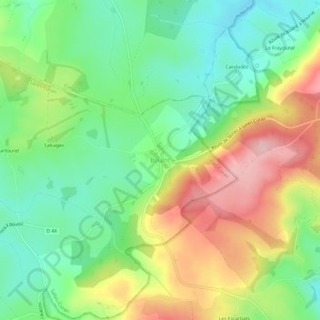 Bouloc topographic map, elevation, terrain
