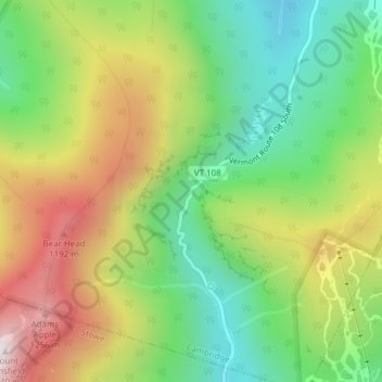 Smuggler's Notch topographic map, elevation, terrain