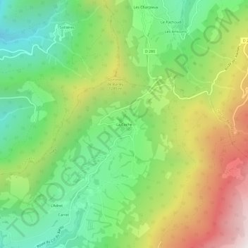 La Coche topographic map, elevation, terrain