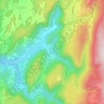 La Suisse topographic map, elevation, terrain