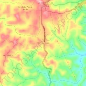 El Chaquiro topographic map, elevation, terrain