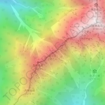 Mount Aino topographic map, elevation, terrain