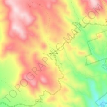 Glen Oaks topographic map, elevation, terrain