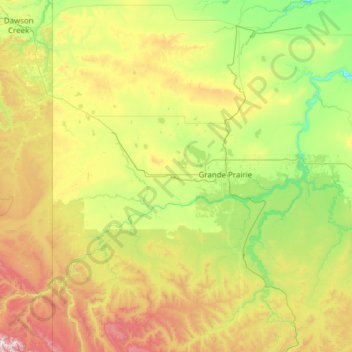 Wembley (town) topographic map, elevation, terrain