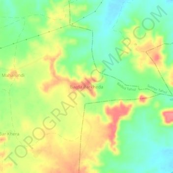 Barda Barkheda topographic map, elevation, terrain