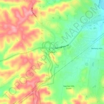 Pasquo topographic map, elevation, terrain