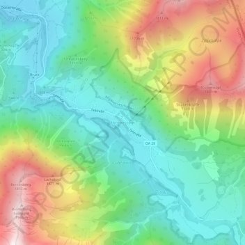 Hinterstein topographic map, elevation, terrain