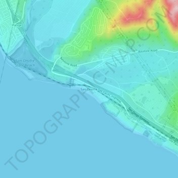 San Onofre topographic map, elevation, terrain