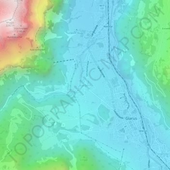 Riedern topographic map, elevation, terrain