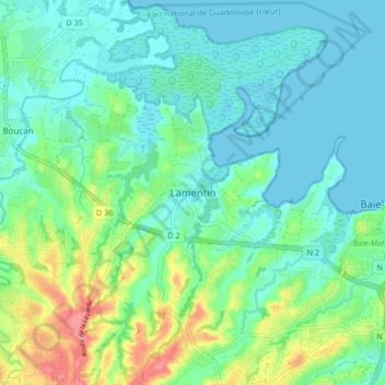 Lamentin topographic map, elevation, terrain
