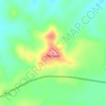 The Twins topographic map, elevation, terrain