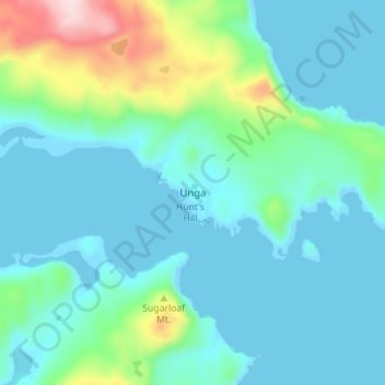 Unga topographic map, elevation, terrain