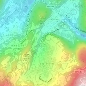 Campra topographic map, elevation, terrain