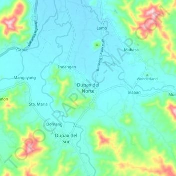 Dupax del Norte topographic map, elevation, terrain