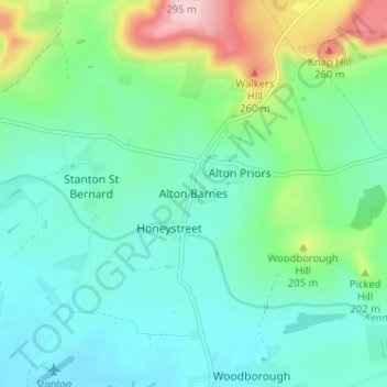 Alton Barnes topographic map, elevation, terrain
