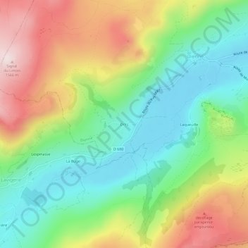 Drils topographic map, elevation, terrain