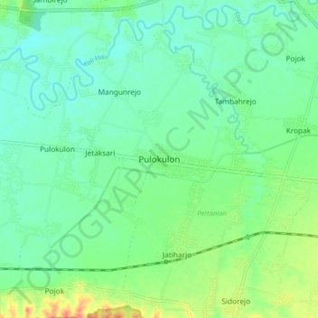 Pulokulon topographic map, elevation, terrain