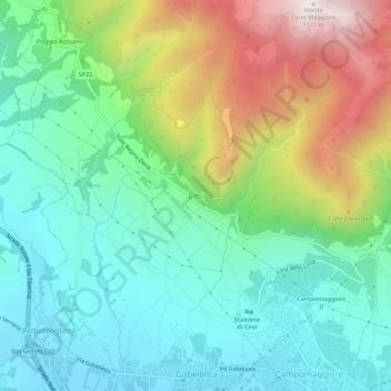 Cesi topographic map, elevation, terrain