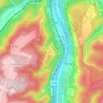 Heisser Stein topographic map, elevation, terrain