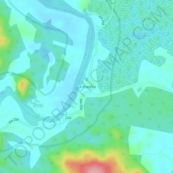 La Pradera topographic map, elevation, terrain