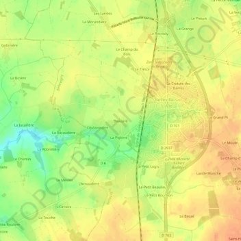 Beaupré topographic map, elevation, terrain