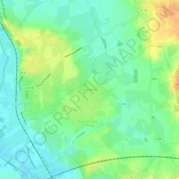 Les Poteries topographic map, elevation, terrain